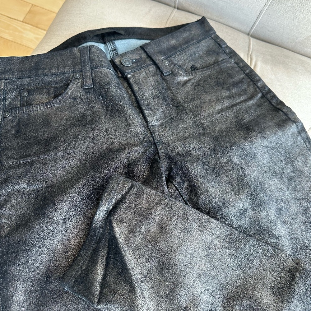 Seven7 Jeans Suede Touch Sparkle Black Grey NWT Never Worn Runs Small